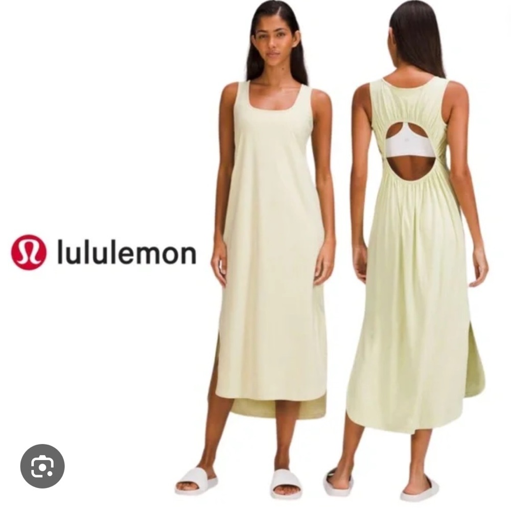 NWT - Pima Cotton Open-Back Midi Dress - Dewy